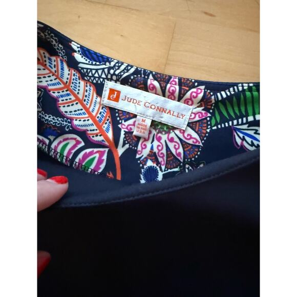 Jude Connolly Flounced Navy Blue Top M - Picture 3 of 4